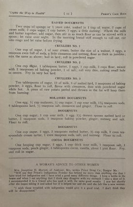 Priest’s Cook Book, Selected List of Recipes From Famous Cooks