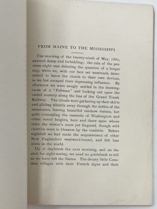 From Maine to the Mississippi, “Printed for Private Distribution”